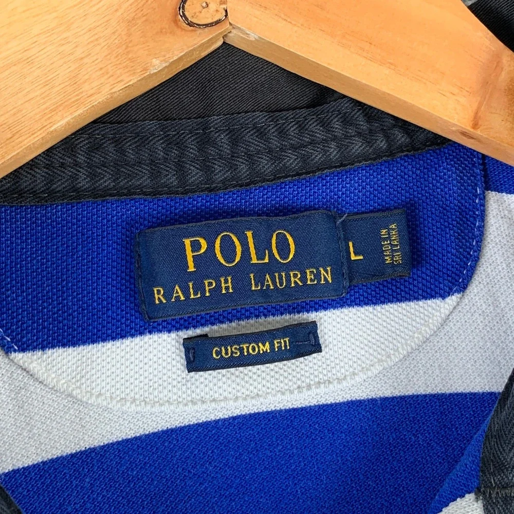 Polo Ralph Lauren Rugby Polo Men Large Striped 1967 Retro Short Sleeve